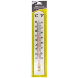72 Bulk Thermometer Jumbo Wall 3x16in Indoor/outdoor Plastic Housewares Blister Card