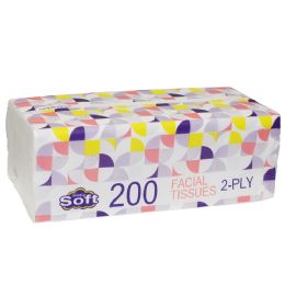 50 Bulk Facial Tissue 1 Pk 2 Ply 200 Sheet 7.5 In X 7.5 In Soft Pack