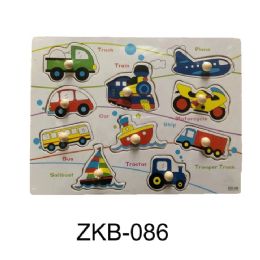 24 Bulk Educational Wooden Puzzle Board Blocks(vehicles)