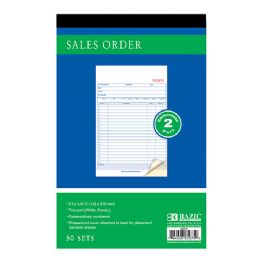 72 Bulk 50 Sets 5 9/16" X 8 7/16" 2-Part Carbonless Sales Order Book