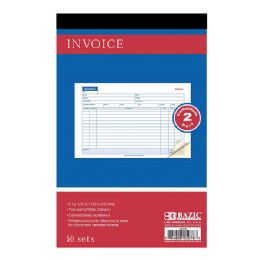 72 Bulk 50 Sets 5 9/16" X 8 7/16" 2-Part Carbonless Invoice Book