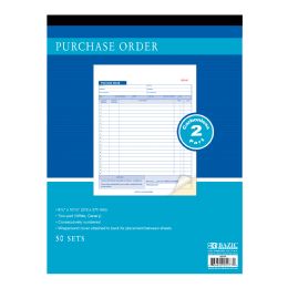 12 Bulk 50 Sets 8 3/8" X 10 11/16" 2-Part Carbonless Purchase Order Book