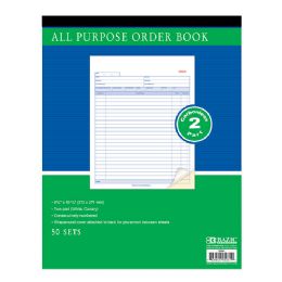 12 Bulk 50 Sets 8 3/8" X 10 11/16" 2-Part Carbonless All Purpose Order Book