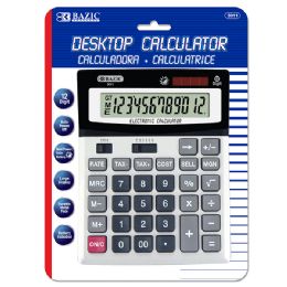 12 Bulk 12-Digit Desktop Calculator W/ Profit Calculation & Tax Functions