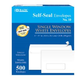 5 Bulk #10 SelF-Seal Security Single Window Envelopes (500/box)
