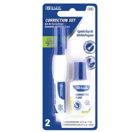 144 Bulk Metal Tip Correction Pen & Correction Fluid (2/pack)