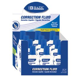 12 Bulk 0.7 Fl Oz (20 Ml) Correction Fluid W/ Foam Brush