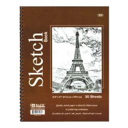 48 Bulk 30 Ct. 8.5" X 11" Side Bound Spiral Sketch Book