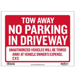480 Bulk 9" X 12" Tow Away Sign