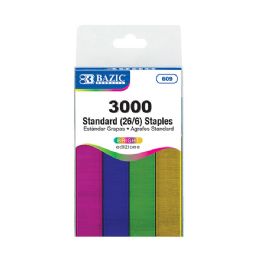24 Bulk 3000 Ct. Standard (26/6) Metallic Color Staples