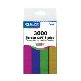 24 Bulk 3000 Ct. Standard (26/6) Metallic Color Staples