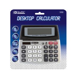 12 Bulk 12-Digit Dual Power Desktop Calculator W/ Adjustable Display