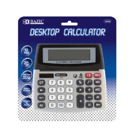 72 Bulk 12-Digit Dual Power Desktop Calculator W/ Adjustable Display