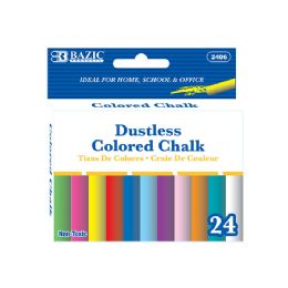 24 Bulk Dustless Assorted Color Chalk (24/box)