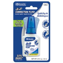 144 Bulk 0.74 Fl Oz (22 Ml) 2 In 1 Correction W/ Foam Brush Applicator & Pen Tip