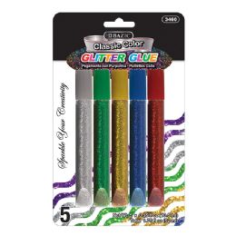 24 Bulk 0.35 Fl Oz (10.5 Ml) 5 Classic Glitter Glue Pen