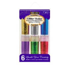 24 Bulk 0.25 Oz (7g) 6 Primary Color Glitter Shaker