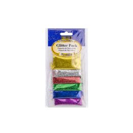 24 Bulk 0.07 Oz (2g) 6 Primary Color Glitter Pack