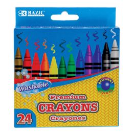 24 Bulk 24 Color Washable Premium Crayons