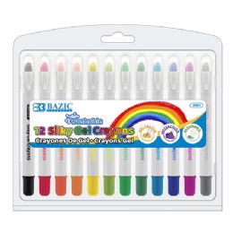 12 Bulk 12 Color Silky Gel Crayons