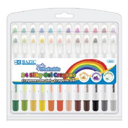 12 Bulk 24 Color Silky Gel Crayons