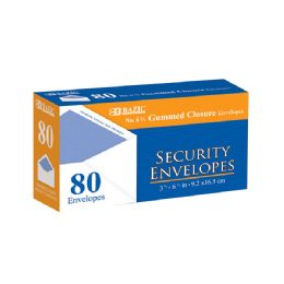 24 Bulk #6 3/4 Security Envelopes W/ Gummed Closure (80/pack)