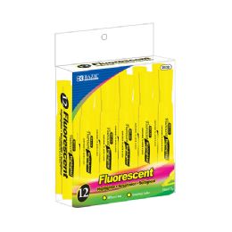 12 Bulk Yellow Desk Style Fluorescent Highlighter (12/box)
