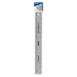 288 Bulk 12" (30cm) Stainless Steel Ruler W/ Non Skid Back