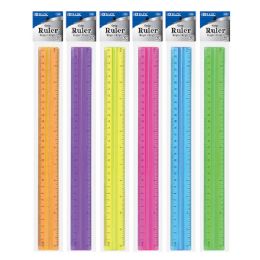 288 Bulk 12" (30cm) Ruler W/ Handle Grip