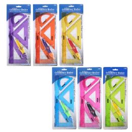 144 Bulk 4-Piece Geometry Ruler Combination Sets