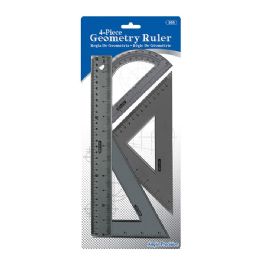 144 Bulk 4-Piece Geometry Ruler Combination Sets