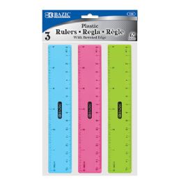 24 Bulk 6" (15cm) Plastic Ruler (3/pack)