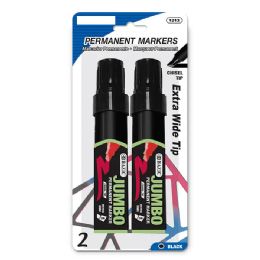 144 Bulk 8 mm Jumbo Chisel Tip Permanent Markers 2-Pack