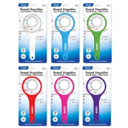 72 Bulk Asstd Color 3" Round 2x Handheld Magnifier