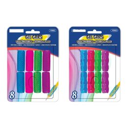 24 Bulk Assorted Color and Shape Gel Pencil Pen Grip 8-Pack