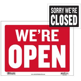 24 Bulk 9" X 12" Open Sign W/ Closed Sign On Back