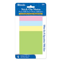 144 Bulk 50 Ct. 3" X 3" Stick On Notes (4/pack)