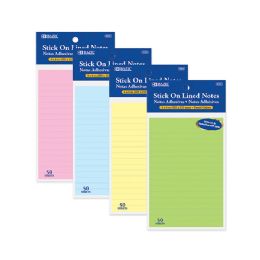 144 Bulk 50 Ct. 4" X 6" Lined Stick On Notes