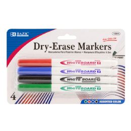 24 Bulk Assorted Colors Fine Tip DrY-Erase Markers (4/pack)