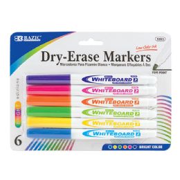 12 Bulk Bright Colors Fine Tip DrY-Erase Markers (6/pack)