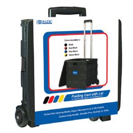 3 Bulk 16"x18"x15" Black Folding Cart On Wheels W/lid Cover