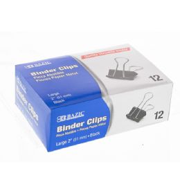 12 Bulk Large 2" (51mm) Black Binder Clip (12/box)