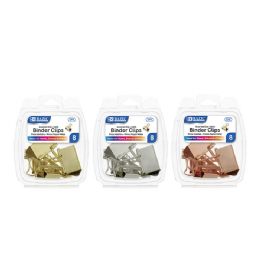 144 Bulk Assorted Size Satin Binder Clip (8/pack)