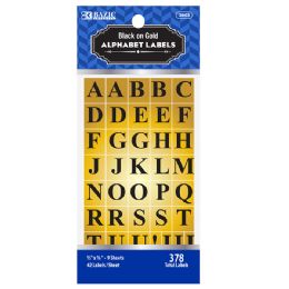 144 Bulk Gold Foil Alphabet Label (378/pack)