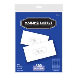 144 Bulk 1" X 2 5/8" White Address Labels (300/pack)