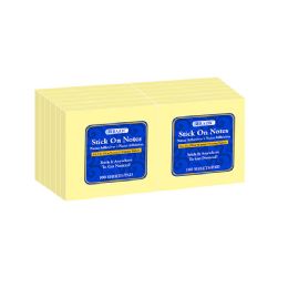 12 Bulk 100 Ct. 3" X 3" Yellow Stick On Notes (12/shrink)