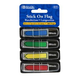 288 Bulk 25 Ct. 0.5 X 1.7 Neon Color Printed Arrow Flags W Dispenser 4pack