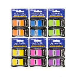 24 Bulk 30 Ct. 1" X 1.7" Neon Color Standard Flags W/ Dispenser (2/pack)