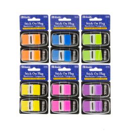 288 Bulk 30 Ct. 1" X 1.7" Neon Color Standard Flags W Dispenser 2pack