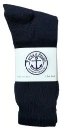36 Bulk Yacht & Smith Men's King Size Cotton Crew Socks Navy Size 13-16